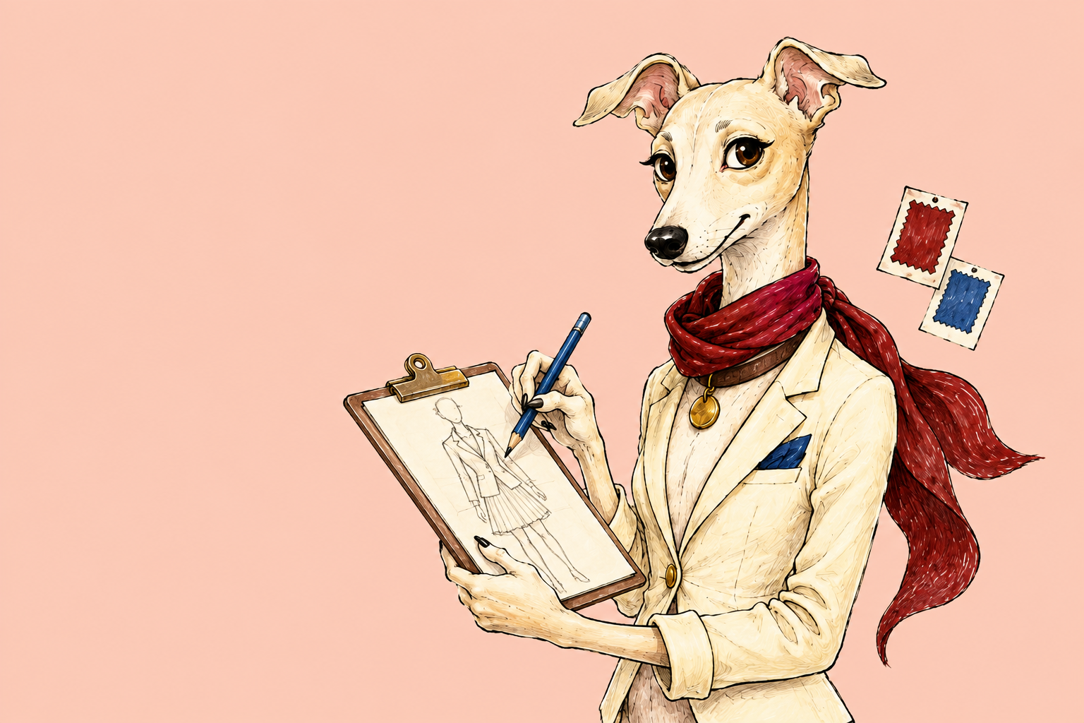 Lou, your stylist companion in a red scarf